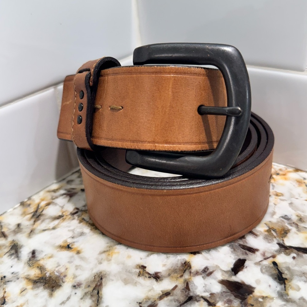 Marc New York Tan Leather Belt